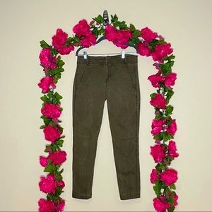 ALC Olive Green Acid Wash Skinny Pants Size 8
